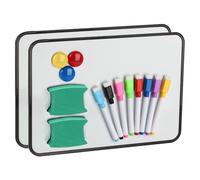2Pcs Dry Erase Whiteboards, A4 Size Small Double Sided White Boards, with Dry Erase Pens, Eraser, Magnets for School Home Office Classroom Students Drawing Writing - 30x21 cm