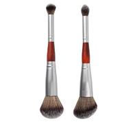 2pcs Dual Ended Blending Brush Artificial Fiber Wooden Handle | Eyeshadow Makeup Brush, No Shedding Dual Ended Design for Eyeshadow, Home Use and Professional Beauty Salon