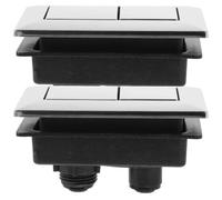 2pcs Dual Flush Toilet Tank Push Button Universal Cistern Repair | Black ABS Construction, Cut-to-fit Adjustment, Suits Most Brands, for Cistern Lid Holes, Homeowners and Random Style
