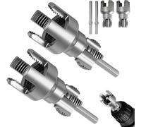 2PCS Dual-Function Pipe Threading Tool - 1/2" & 3/4" Internal/External Thread Cutter | Alloy Steel, Electric Drill Compatible - Fast DIY Plumbing Solution for Water Pipes