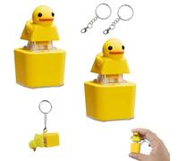 2pcs Duck Quacking Fidget Toys Keychain, Ducky Caps Keychains Squeaky, Clicker Sensory Keychains, for Stress & Anxiety Relief Fun Sensory Toy 2PCS
