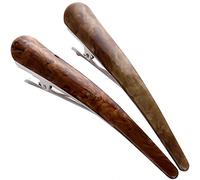 2PCS:Duck Teeth Bows Hair Clips Hair Grip Crocodile Accessories Hairpins Chic Styling Claw Hair Barrettes Makeover Pinch Clip - Classic (Light brown+Dark brown)