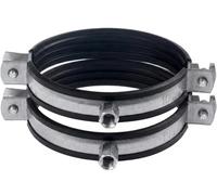 2pcs, Duct Clamp 100mm / 4 inch Bracket with Rubber Gasket, M8/M10 Thread, Steel Pipe Hanger 4 inch for Spiral Duct, Ventilation Pipe, Downpipe, Pipe Holder Wall or Ceiling Mount, by Steinberg14