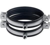 2pcs, Duct Clamp 125mm / 5 inch Bracket with Rubber Gasket, M8/M10 Thread, Steel Pipe Hanger 5 inch for Spiral Duct, Ventilation Pipe, Downpipe, Pipe Holder Wall or Ceiling Mount, by Steinberg14