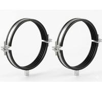 2pcs, Duct Clamp 160mm / 6 inch Bracket with Rubber Gasket, M8/M10 Thread, Steel Pipe Hanger 6 inch for Spiral Duct, Ventilation Pipe, Downpipe, Pipe Holder Wall or Ceiling Mount, by Steinberg14