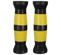 2pcs Dumbbell Handle Grips Non Slip Barbell Covers PVC for Gym Lifting | Black Yellow Replaceable Set, Reduce Hand Fatigue, Maximise Grip Stability, Enhanced Comfort