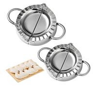2PCS Dumpling Maker, Stainless Steel Meat Pie Cutter Pasty Makers, Empanada and Pasty Maker, for Dumpling Press with 7.5cm Small and 9.5cm Large Size, Ideal for Family Cooking and Quick Meals