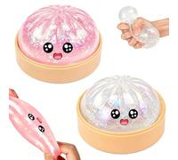 2PCS Dumpling Squishies, Glitter Squishies Dumpling With Steamer Box, Cute Squishies Dumplings Stress Balls, Soft Dumplin-g Toy, Anxiety Stress Relief for Adults Kids
