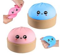 2PCS Dumpling Squishies, Squishies Dumpling Toy, Cute Giant Dumplings Squishy Ball with Steamer Box, Squishy Fidget Toys, Sensory Anxiety Relief Squeeze Toy for Kids & Adults