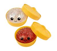 2PCS Dumplings Squish-y, Glitter Dumpling Squish-y Toy, Cute Dumplings Squishiest with Steamer Box Stress Anxiety Relief Toys for Kids Adults Non-Edible 9.5*9.5cm A03