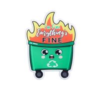 2pcs Dumpster Fire Fridge Magnet, Emotional Dumpster Fire Support Ornament Cute Dumpster Fire Magnet Funny Magnets for Fridge Desk Accessories Inspirational Gift for Friends Colleagues