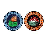 2Pcs Dumpster Fire Response Team Enamel Pin Chaos Coordinator Lapel Badge for Jackets Office Humor Sarcastic Brooch Pin Hilarious Gifts for Coworkers Team Members Leader Boss Funny Work Accessories