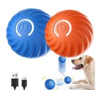 2PCS Dura Spin Ball for Large Dogs, Smart Jumping ball dog toy, Interactive Dog Toys Dog Ball, Durable Motion Activated Automatic Rolling Ball Toys for/Small/Medium Dogs, USB Rechargeable (Mix)