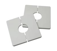 2Pcs Durable Pipe Wall Covers Shower Pipe Covers Plastic Split Square Pipe Plate Useful Wall Split Flange Decoration Square Escutcheon Plates(White)