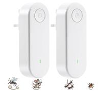 2PCS Dust Mite Controller, Ultrasonic Quiet Repeller Repellent Plug in Dustmite Killer, Ultrasonic Pest Controller for Indoor Bedroom Living Room, Anti Moths Bed Bugs Cockroaches, Safe to Human Pet