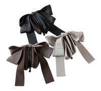2pcs Dyeing Bow Banana Clip High Ponytail Hair Original Twist Vertical Female(Grey)