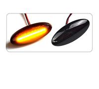2Pcs Dynamic Side Marker Light Arrow Turn Signal Blinker Indicator Lamp Crystal/Smoke For Opel/Vauxhall Vectra B MK1 1995-03(Dynamic Smoked Black)