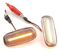 2Pcs Dynamic Side Marker Turn Signal Light Indicator, for Audi, for A3, for S3 8L 2000-2003, for A8 D2 1999-2002, for Tt 8N 2000-2006 Fender Side Marker Light(BLACK Crystal White)