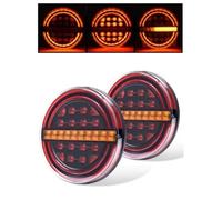 2pcs Dynamic Slim Hamburger 50 LED Tail Lights Rear Brake Stop Indicator for Trailer Truck