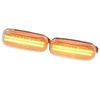 2Pcs Dynamic Turn Signal Light Fender Side Indicator Sequential Lamp, for Audi, for A3, for S3 8P, for A4, for S4, for Rs4 B6 B7, for A6 Fender Side Marker Light(BLACK Crystal White)