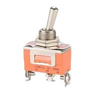 2Pcs E-TEN1122 Silver Contact SPDT 12MM 15A 250V AC ON-OFF-ON 3 Position 3Pin Reset Rocker Toggle Slide Switch E-TEN 1122 Orange