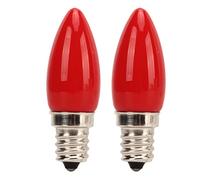 2Pcs E12 LED Light Bulb Red, Vintage Night Light Bulb Red Small Edison Screw Salt Lamp Bulbs Glass Chandelier Light Bulb Candle Bulb for Christmas Decorative Lighting