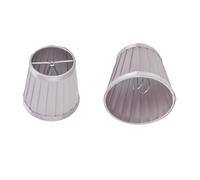 2Pcs E14 Bulb Lamp Shades Pleated Bell Lampshades Drum Light Cover | Iron and Cotton, 8.7 x 12.2 x 11cm