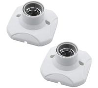 2Pcs E27 Light Bulb Socket Holder Screw square Ceramic Lamp Base for Bulb Halogen LED Lighting DIY Energy Saving Lamps Ceiling Socket White