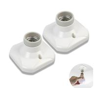 2Pcs E27 Screw Light Bulb Socket Holder, Screw Lamp Holder Base for Ceiling or Wall Mounting, LED Bulb Socket Fitting AC 220-250V, Heat Resistant Ceramic with Flame Retardant Shell, White