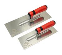 2pcs Each, 205x75mm and 280x100mm Soft Grip, Stainless Steel, Suitable for Finishing Smooth Walls and Ceilings, Cement Concrete, and Masonry Work.