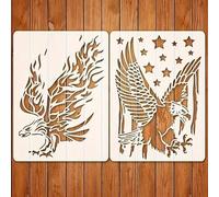 2pcs Eagle Wall Stencils Template Reusable Spray PaintStencils for Craft Painting On Wood Craft Canvas Walls Wood Furniture Decorations DIY Scrapbooking