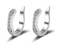 2Pcs Ear Clips for Ear Corrector,Ear Corrector,Non Pierc/ing Ear Cuff Cartilage Earrings,Non-Pierc/ing Ear Cuff Cartilage Earrings for Women,Plated Bone Clips for Work,Ear Rings for Women(Silver)