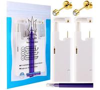 2PCS Ear Nail Gun Disposable Aseptic Household Ear Piercing Gun Portable Ear Piercing Gun Group Ear Piercing Tools (New Generation) (Gold 4mm)