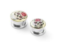 2PCS Ear Plugs Tunnels （4-14MM）- Punk Hip Hop -ship's Anchor+Devil's Eye+Skull Devil Style For Ears Expander Body Piercing Jewelry (Color : A-9, Size : 6mm)