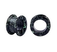 2PCS Ear Tunnels Hard Silicone Double Flared Ear Expander Tunnels Plugs Gauges Stretcher Gauges Men Women White black Body Piercing Jewelry 8g-1'', 7/8"(22mm), Silicone, no gemstone