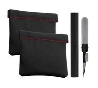 2pcs Earphone Pouch PU Leather Headphone Organizer Bag with 1pc Earphone Cleaning Pen, for Storing Headphones, Coins, Keys, Charging Cables, Jewelry