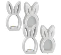 2PCS Easter Bunny Candle Holder Molds, Easter Silicone Egg Moulds Candle Base, Rabbit Candles Holder Molds, Compatible with Candles Casting, Soap Making, and Pastry Making, Etc