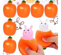 2PCS Easter Bunny Toys,Easter Gifts for Kids/Toddlers/Baby,Cute Carrot Rabbit Sensory Toys,Party Basket Fillers Fidget Toys,Funny Novelty Pop-up Toy