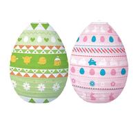 2Pcs Easter Egg Shaped Hanging Lanterns - Decorative Paper Lanterns with Bunny and Egg Designs for Party, Home, Outdoor Yard, Tree, and Easter Hunt Favors