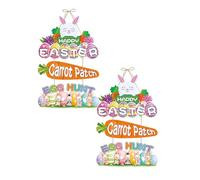 2pcs Easter Front Door Wreath Happy Diy Artificial Spring Easter Wreath Signs Decorations Easter Bunny Egg Wall Art Fot Kid Room Bedroom Living Room Outdoor Indoor Sign (C)