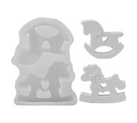 2pcs Easter Silicone Mold, Horse Shape Silicone Mold Easter Horse Plaster for Casting Handmades Candles Soap Concrete Epoxy Resin Making Easy Demolding Home Decor Holiday Desktop Decoration