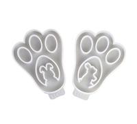 2Pcs Easters Hollowed Out Bunnies Paws Shape Silicones Molds for Epoxy Resins Casting Concrete Cup Coasters Making Baking Supplies Rabbits Paws Cup Mats Molds
