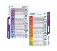 2Pcs ECG/EKG Rhythm Pocket Card-horizontal And Vertical Option, Double Sided ECG/EKG Heart Rhythm Pocket Card Decoration, EKG Rhythm Interpretation Badge Pocket Card For Healthcare, Nursing