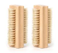 2Pcs Eco Friendly Wooden Nail Scrub Brush Firm Nail Deep Cleaning Brushes Useful Double-Sided Fingernail Scrubber for Manicure Pedicure Accessories