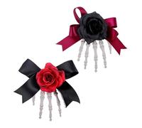 2Pcs Eerie Halloween Skeleton Hand Hairpin For Creative Dress Up Resin Barrettes Cosplay Skull Hairpiece Adorment