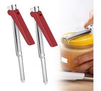 2PCS Effortless Arthritis Jar and Can for Seniors, New Can Opener Manual Lid for Restaurants, Adjustable Can Opener, Bars, Elderly, Picnics, Effortless Arthritis for Weak Hands Seniors（Red）