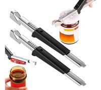 2PCS Effortless Arthritis Jar Opener, Multifunctional Can Opener Beer Bottle Opener Non-Slip Manual Lid Opener for Weak Hands Seniors (2, Black)