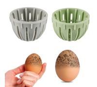 2pcs Egg Cleaning Brush Silicone for Fresh Eggs, Egg Scrubber for Fresh Eggs Reusable Egg Brush Cleaner Duck Egg Washer Tool Practical Kitchen Utensil with Flexible Soft Bristles (Gray, Green)