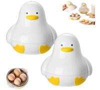2Pcs Egg Cooker for Microwave,4-Capacity Dining Steamer,Boiler Steamer Gadgets Cook Soft and Hard Boiled Egg,Duck-shaped Microwave Poacher,for Perfect Hard Boiled Or Soft,For Kitchen
