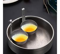 2pcs Egg Poacher, Folding Poached Egg Maker EggCooker Stainless Steel Poached EggMaker Moulds EggRing CollapsibleHang EggBoiler Non Stick EggPoacher Pan WithHang Ear For Perfect BoiledEggs